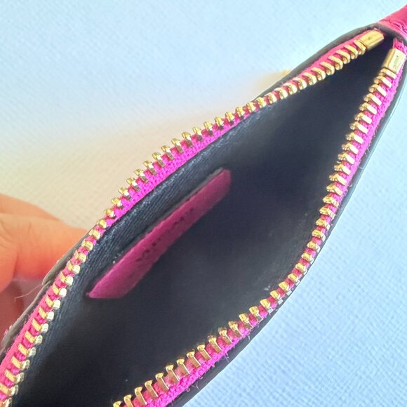 Versace La Medusa Fuchsia Leather Card Holder Wallet Keychain – Gold Medusa - Picture 6 of 13